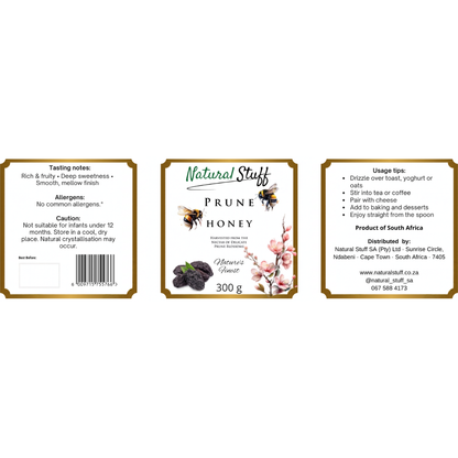 Natural Stuff Prune Honey 300g – 100% Pure Honey with a Rich Fruity Flavour