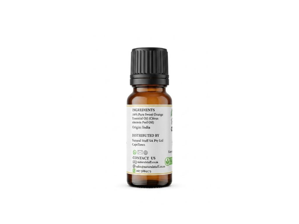 Small brown glass bottle with a black cap on a white background
