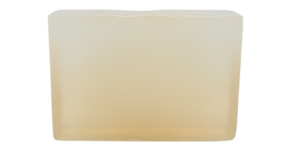 Rectangular beige candle on a white background