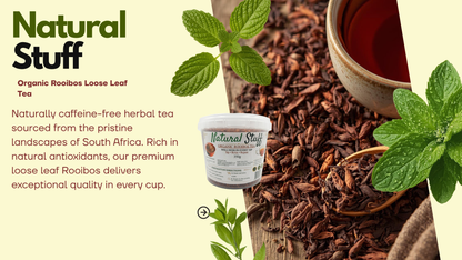 Natural Stuff Organic Rooibos Herbal Tea 100% Pure Caffeine-Free - 350g Tub
