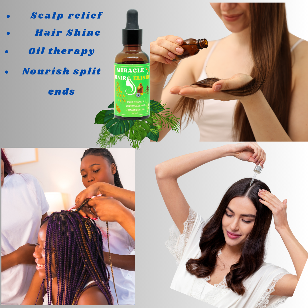 NaturalLife Miracle Hair Growth Oil Scalp Relief, Fast Hair Growth & Shine!