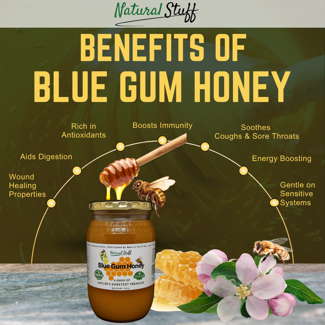 Natural Stuff Premium Blue Gum Honey - 100% Pure Western Cape Honey 500g