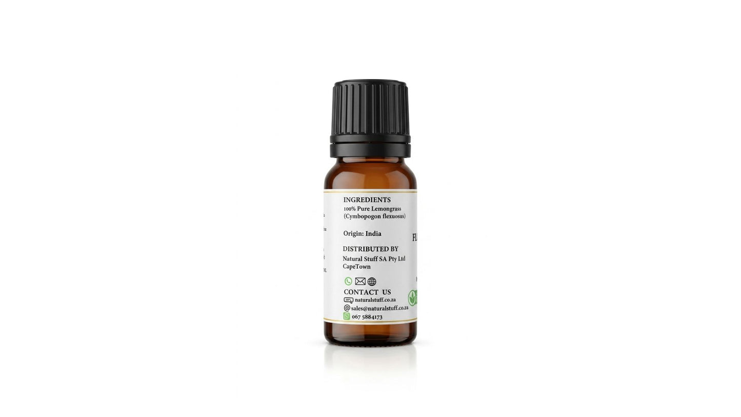 Natural Stuff 100% Pure Lemongrass Essential Oil 10ml – Uplifting & Fresh