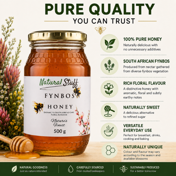 Natural Stuff Fynbos Floral Honey 500g – Pure Raw Cape Honey