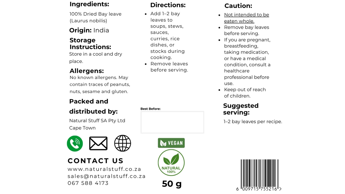 Natural Stuff Bay Leaves – 100% Pure & Natural Culinary Herb