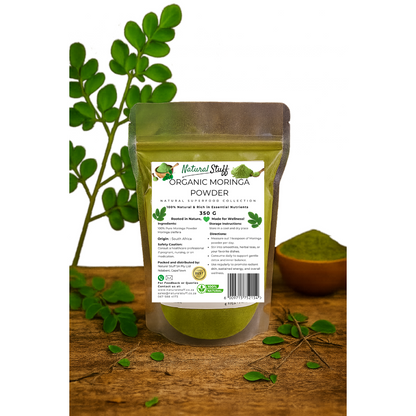 Natural Stuff Organic Moringa Powder - Energy, Vitality & Wellness Support