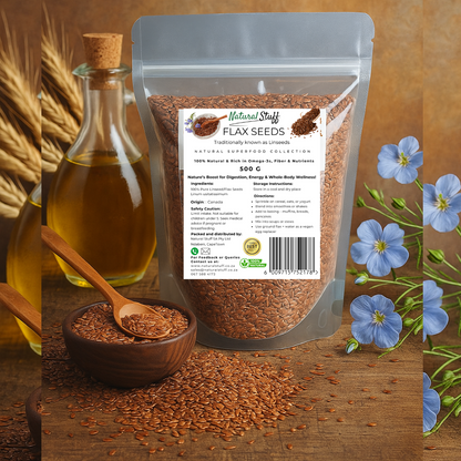 Natural Stuff Flax Seeds - Wholesome, Fresh & Nutrient-Rich Superfood
