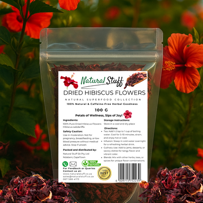 Natural Stuff Dried Hibiscus Flowers - 100% Natural & Fresh