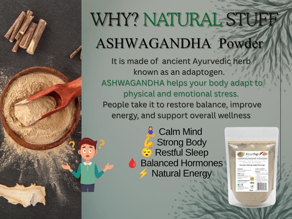 Natural Stuff Ashwagandha Powder Revive Your Energy, Ease Your Mind