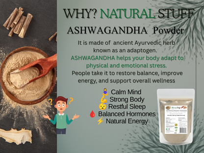 Natural Stuff Ashwagandha Powder Revive Your Energy, Ease Your Mind