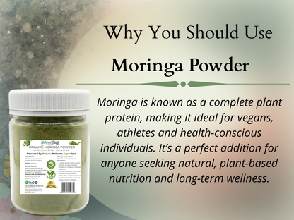 Natural Stuff Organic Moringa Powder - Vitality & Wellness Support Jar