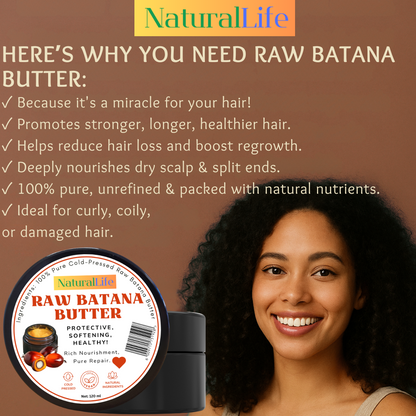 NaturalLife 100% Pure Cold-Pressed Raw Batana Butter. For Healty Hair!