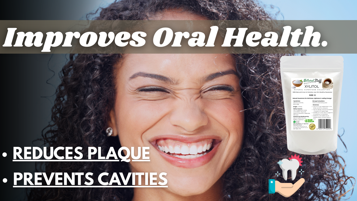Advertisement for a product improving oral health with a smiling person and product packaging.