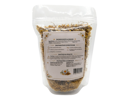 Packaged herbs with a label on a white background