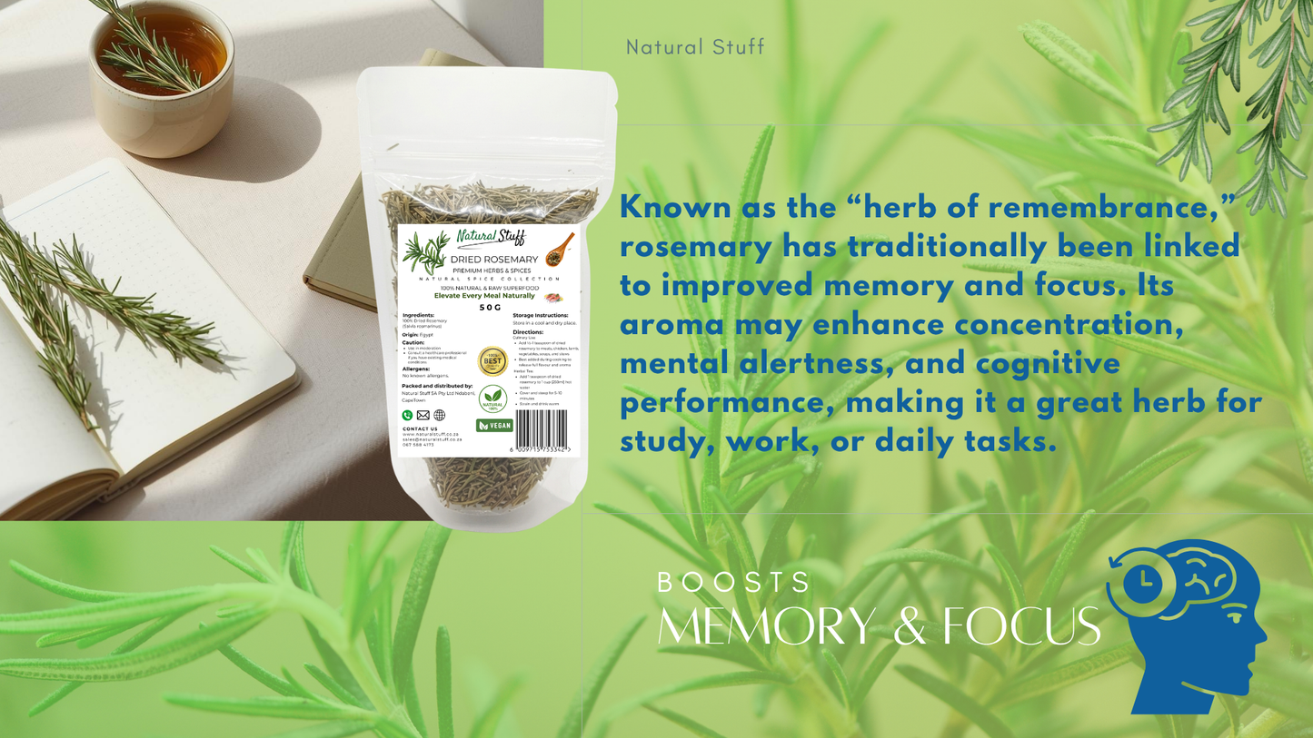 Natural Stuff Dried Rosemary Leaves - Premium Culinary & Herbal Herb