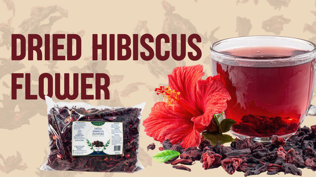 NaturalLife Dried Hibiscus Flowers – Whole Petals, Caffeine-Free Tea