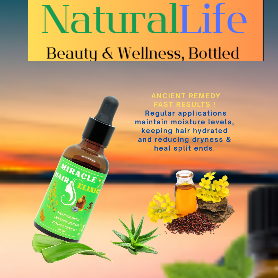 NaturalLife Miracle Hair Growth Oil Scalp Relief, Fast Hair Growth & Shine!