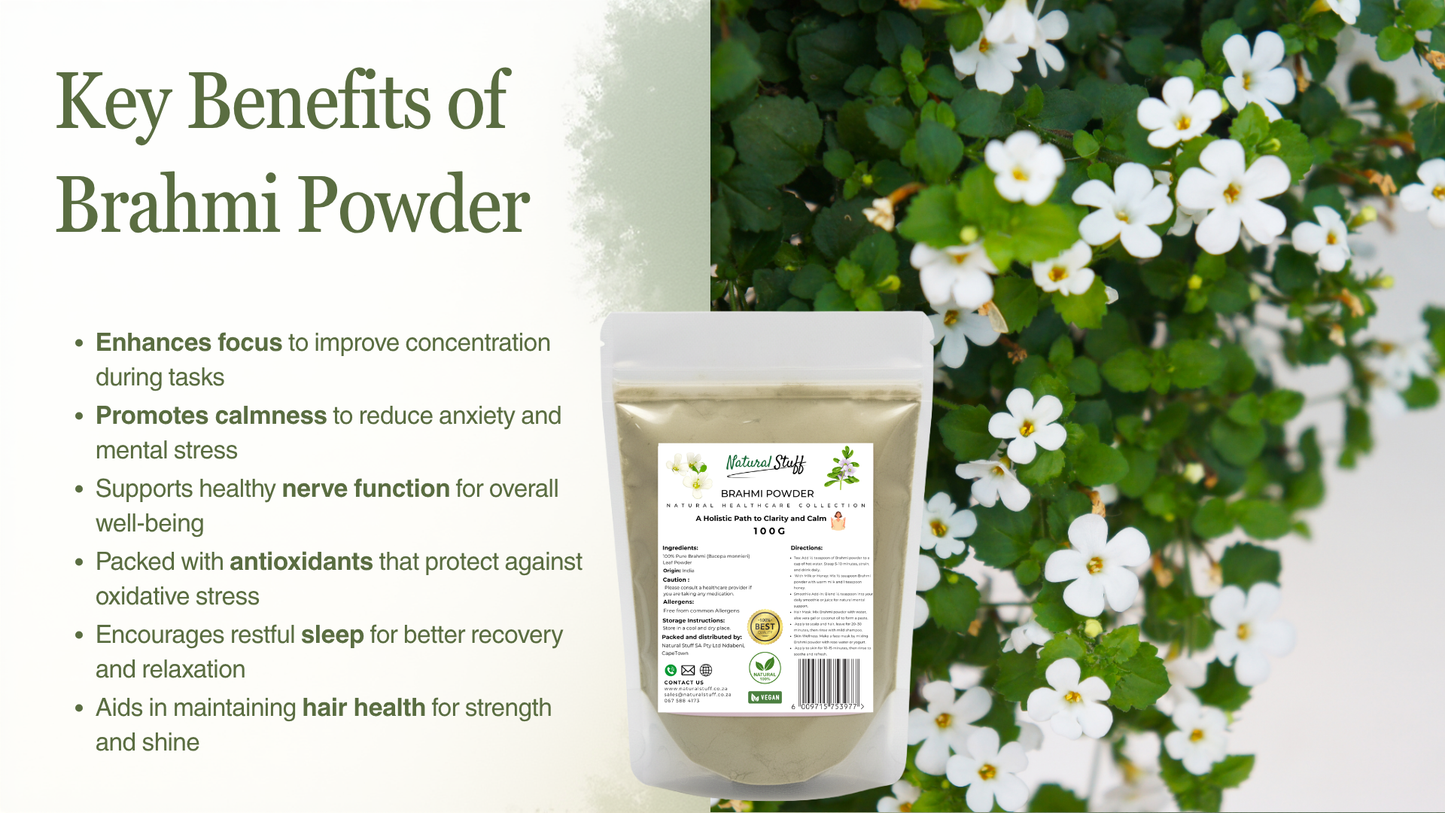 Natural Stuff Brahmi Powder - Natural Support for Mind, Memory & Calm