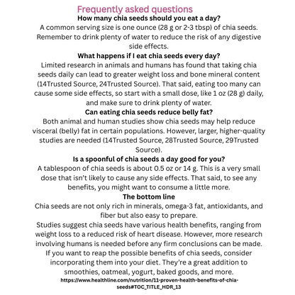 Natural Stuff 100% Pure Chia Seeds - Superfood for Everyday Health