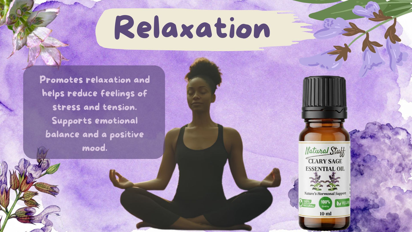 Natural Stuff Pure Clary Sage Essential Oil – Natural & Undiluted - 10ml