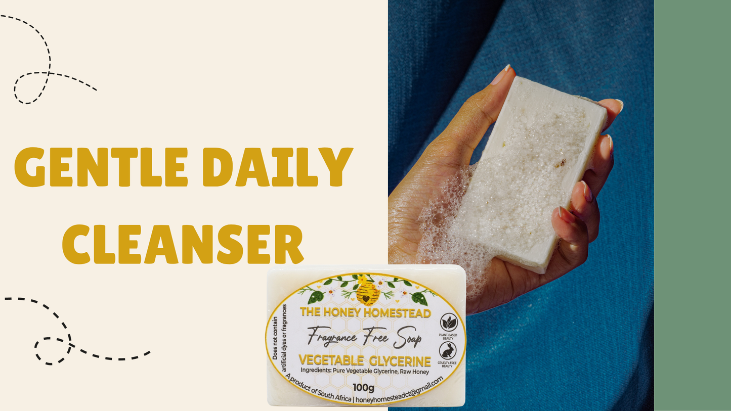 The Honey Homestead Fragrance Free Soap – Vegetable Glycerine & Raw Honey 100g