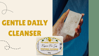 The Honey Homestead Fragrance Free Soap – Vegetable Glycerine & Raw Honey 100g