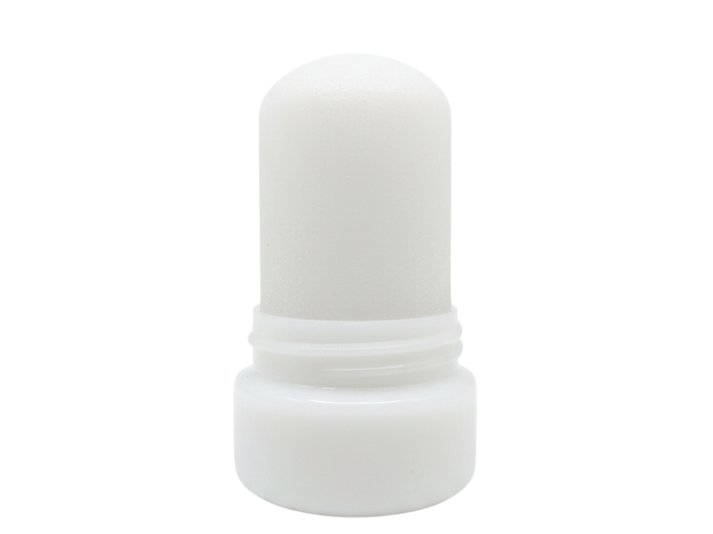 White cylindrical container on a white background