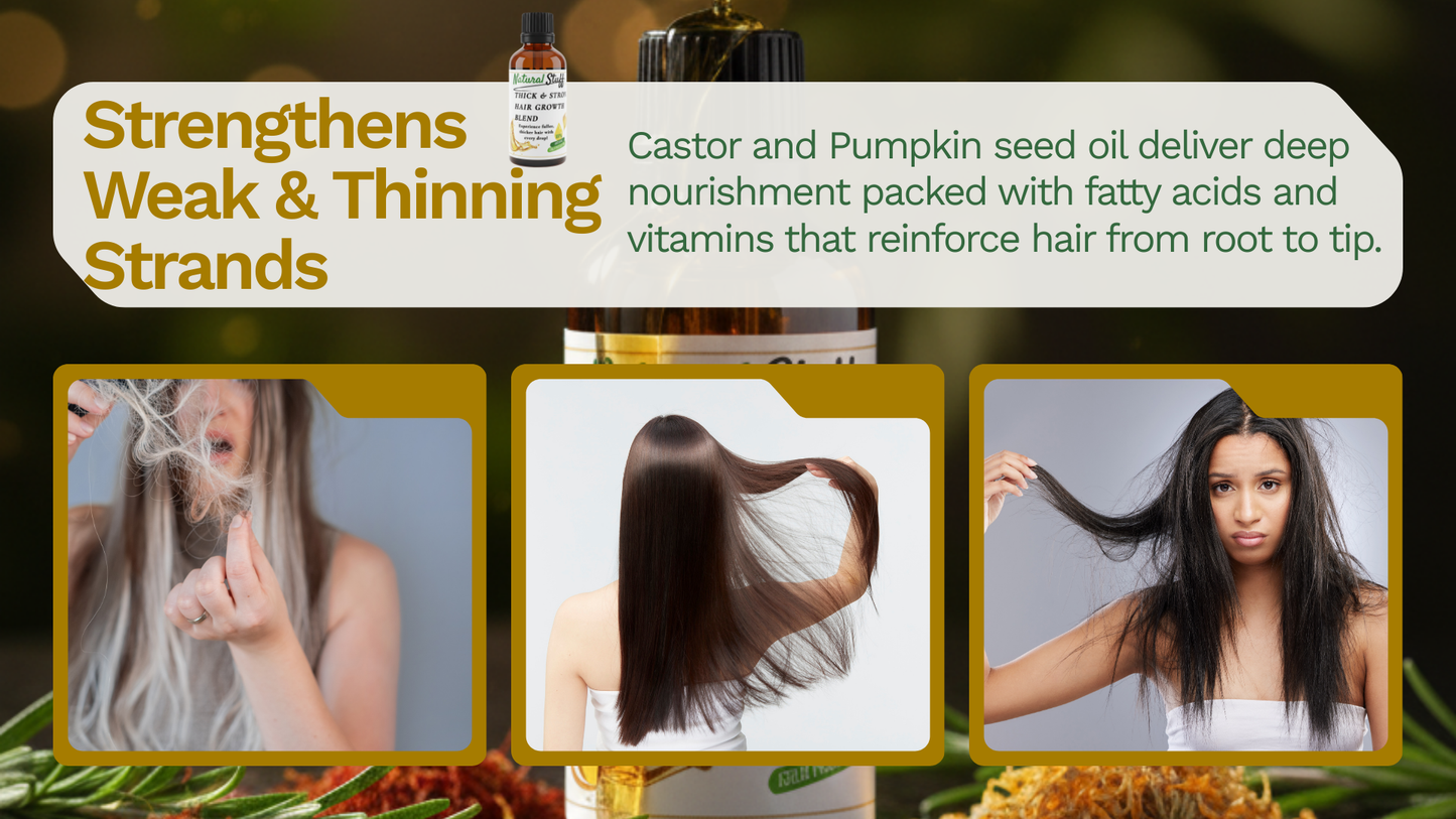 Advertisement for hair care product with text and images of hair and people.