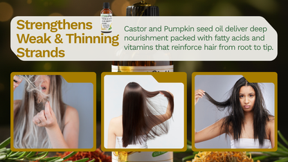Advertisement for hair care product with text and images of hair and people.