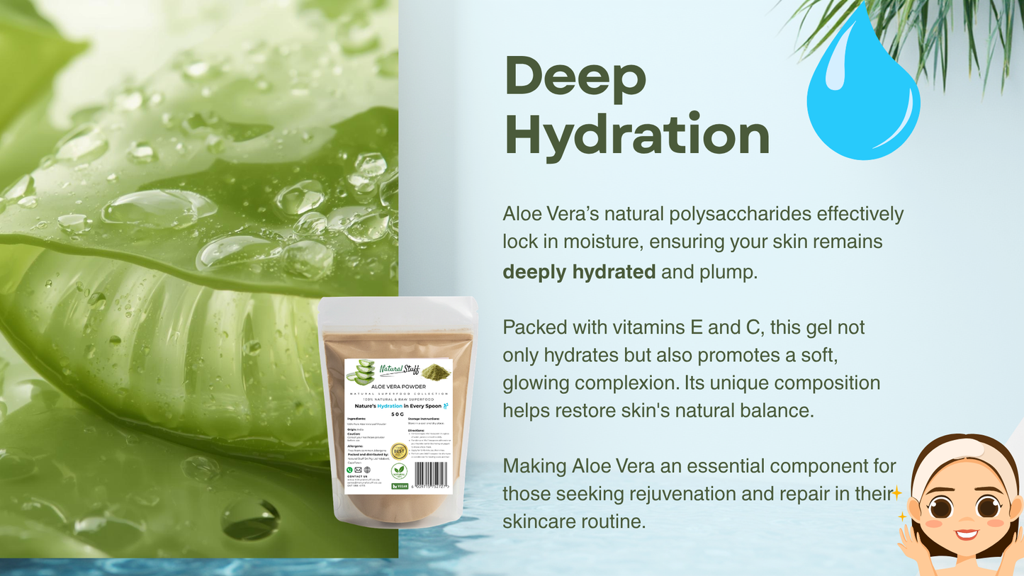 Natural Stuff Aloe Vera Powder - Immune support , Skin & Hair Revitalising