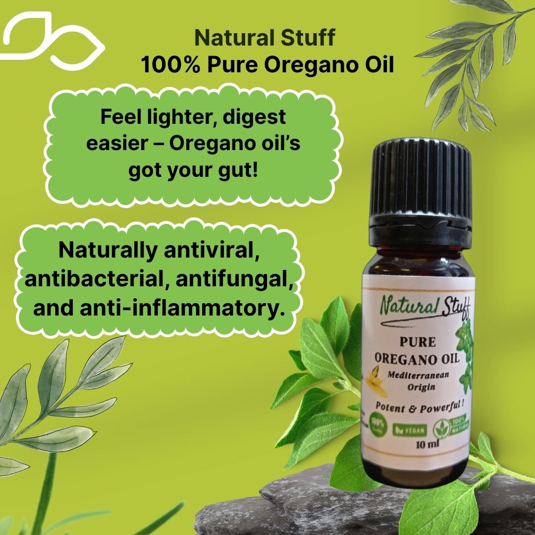Natural Stuff Pure Premium Oregano Oil Nature's Most Powerful Antibiotic - 10 ml