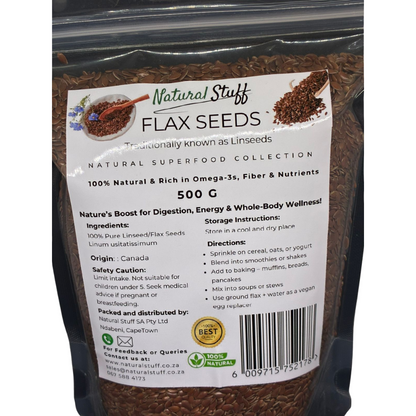 Natural Stuff Flax Seeds - Wholesome, Fresh & Nutrient-Rich Superfood