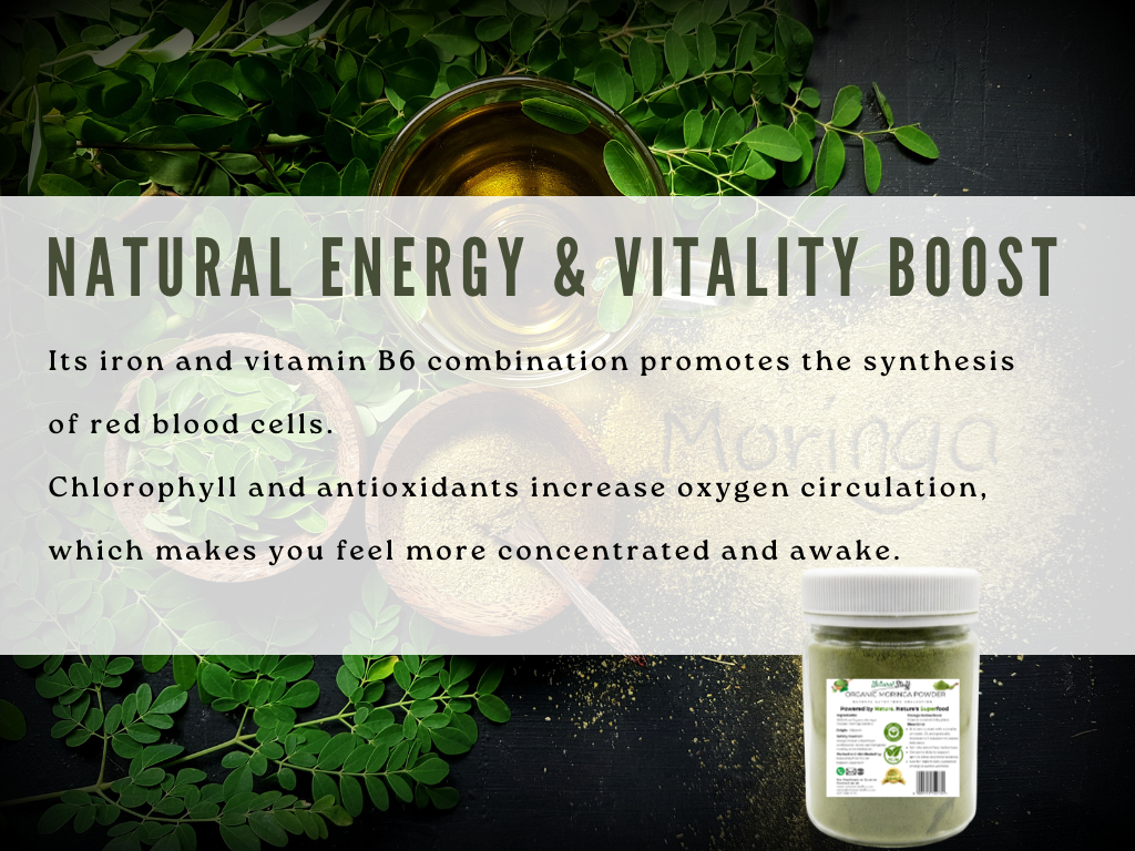 Natural Stuff Organic Moringa Powder - Vitality & Wellness Support Jar