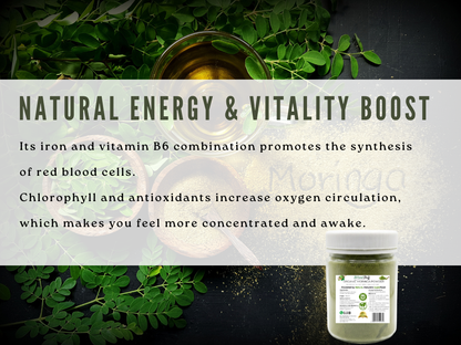 Natural Stuff Organic Moringa Powder - Vitality & Wellness Support Jar