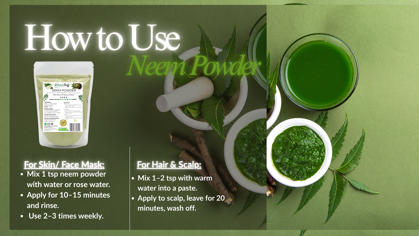 Natural Stuff Pure Neem Powder – Natural Skin & Hair Care