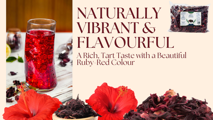 NaturalLife Dried Hibiscus Flowers – Whole Petals, Caffeine-Free Tea