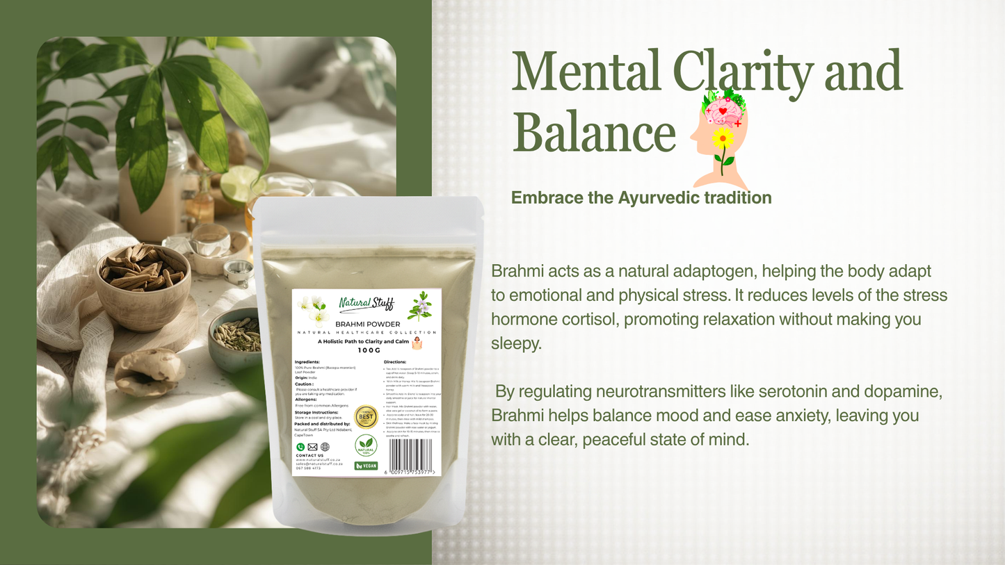 Natural Stuff Brahmi Powder - Natural Support for Mind, Memory & Calm