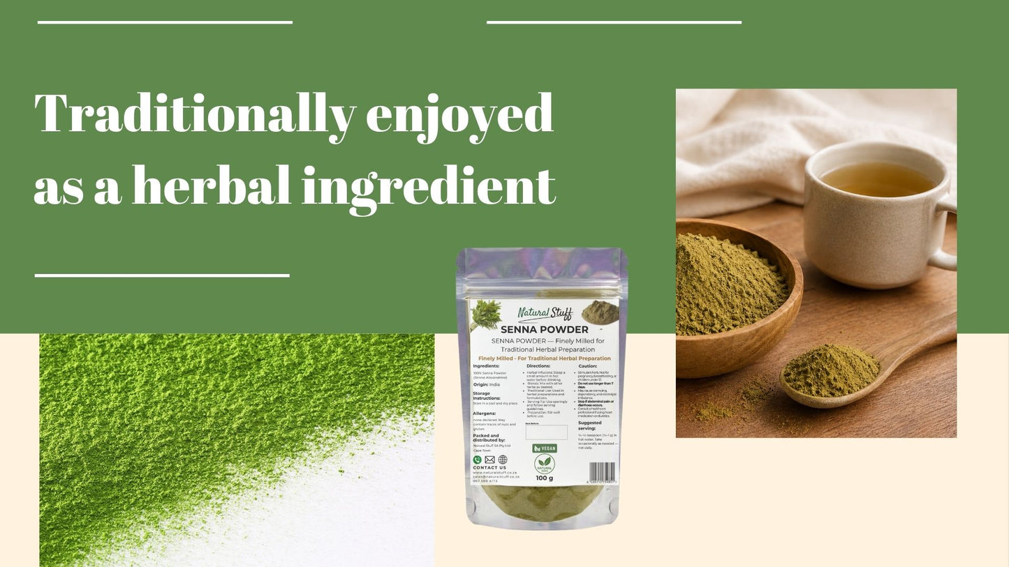 Natural Stuff Senna Powder – 100% Pure Senna Alexandrina for Teas & Infusions