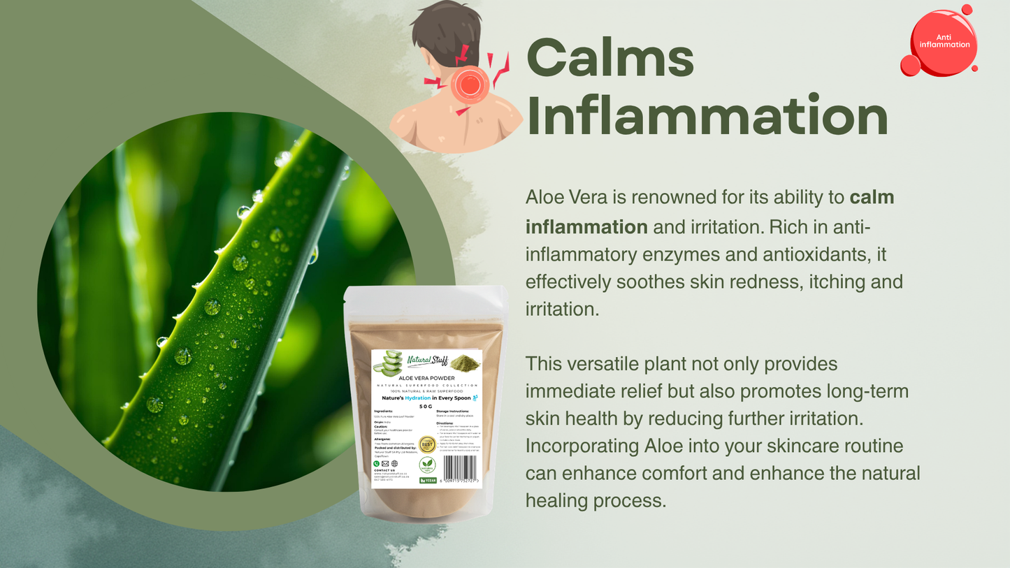 Natural Stuff Aloe Vera Powder - Immune support , Skin & Hair Revitalising