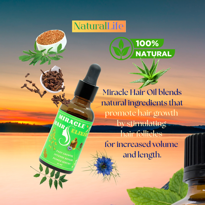 NaturalLife Miracle Hair Growth Oil Scalp Relief, Fast Hair Growth & Shine!