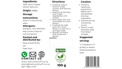 Natural Stuff Garlic Powder – Pure Flavour & Natural Goodness