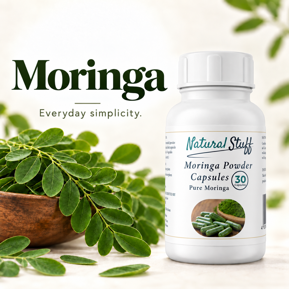Natural Stuff Moringa Powder Capsules 400mg – Pure Moringa Leaf