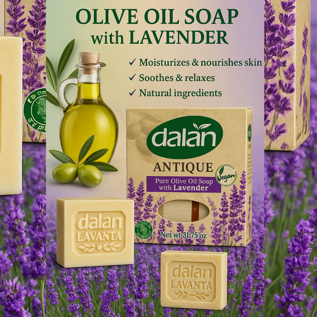Dalan Antique set of 6 Pure Olive Oil Soaps with Lavender – Gentle & Natural