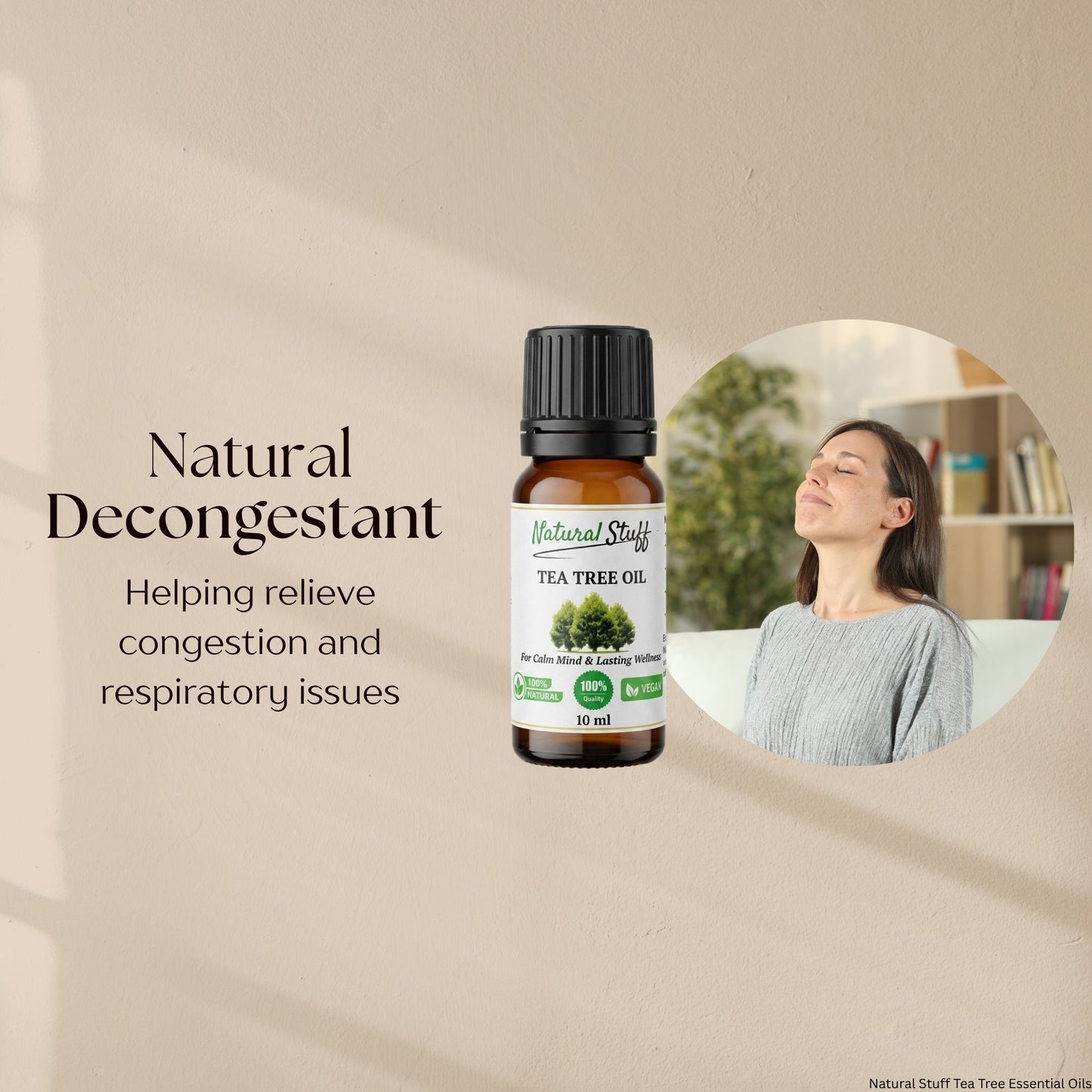 Natural Stuff 100% Pure Tea Tree Essential Oil 10ml – Antimicrobial