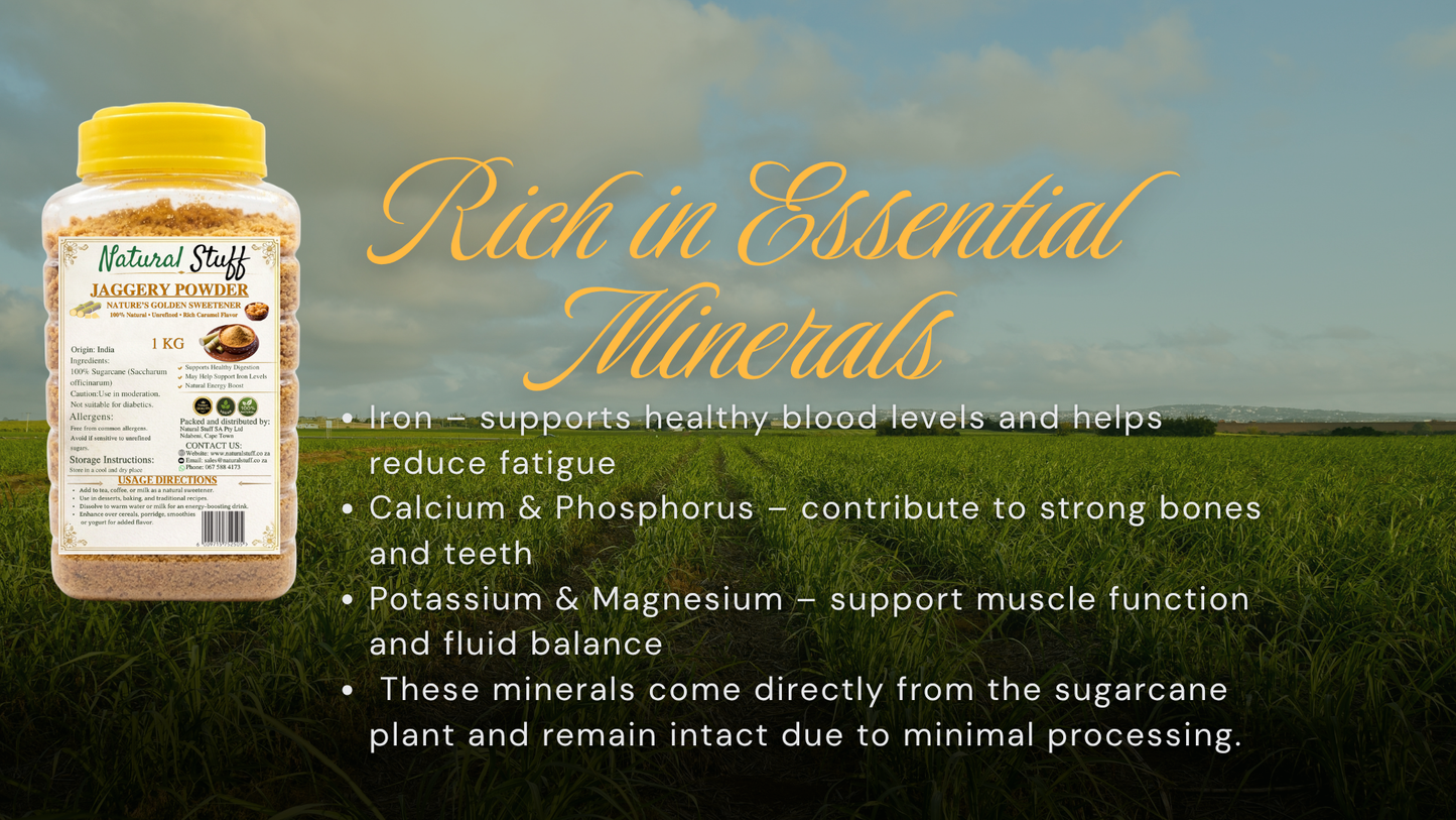 Supplement container with text about essential minerals on a field background