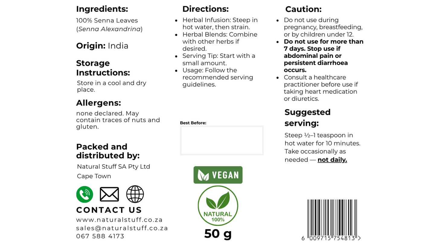 Natural Stuff Senna Leaves – Premium Quality Herbal Leaves