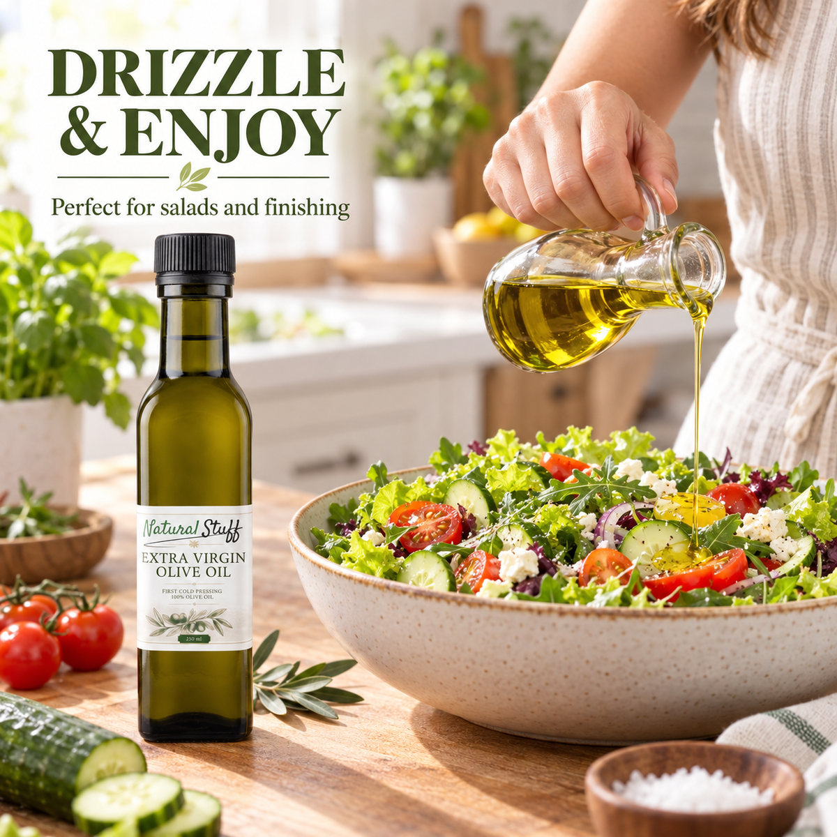 Natural Stuff Extra Virgin Olive Oil 250ml – Cold-Pressed Turkish EVOO