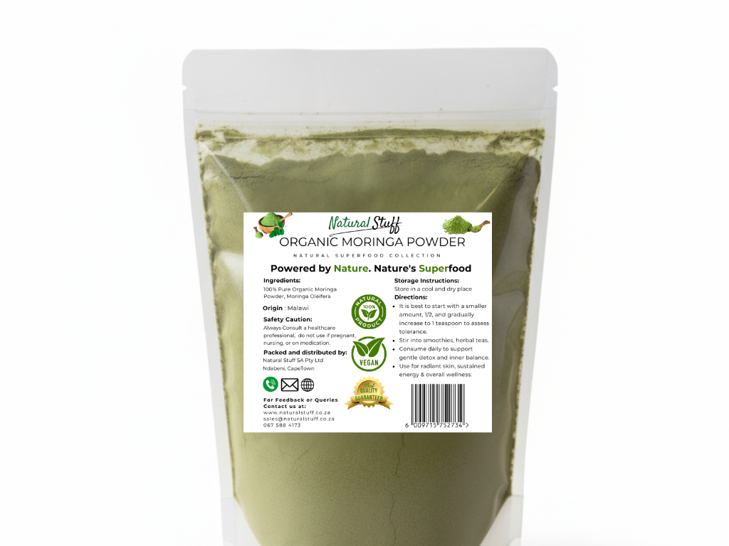 Natural Stuff Organic Moringa Powder - Energy, Vitality & Wellness Support
