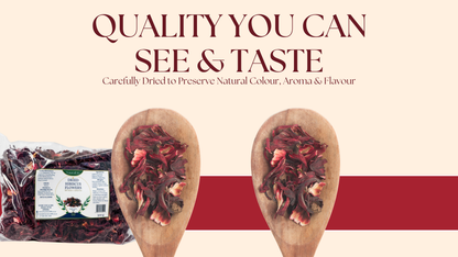 NaturalLife Dried Hibiscus Flowers – Whole Petals, Caffeine-Free Tea