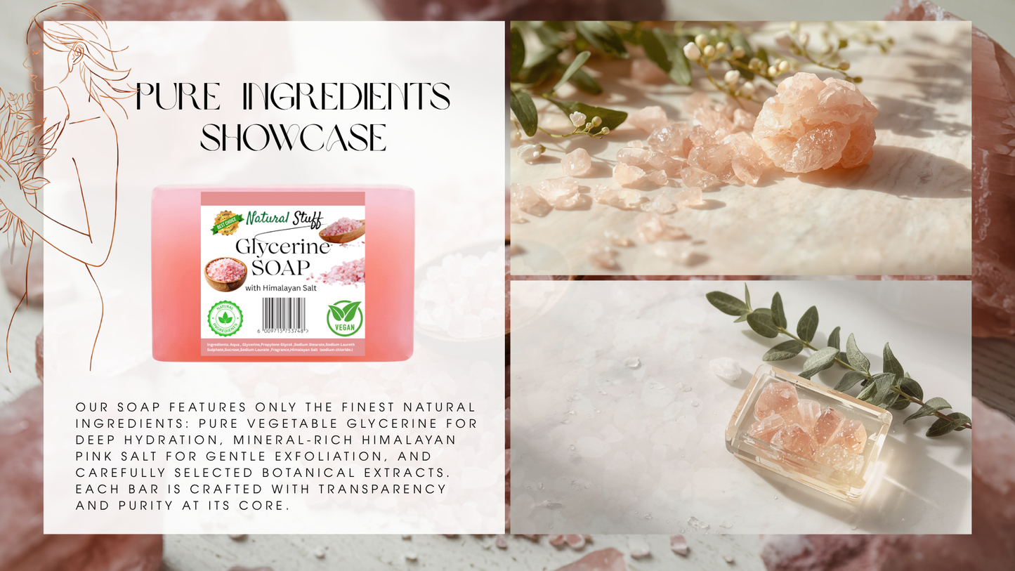 Natural Stuff Glycerine Himalayan Salt Soap - Purify, Hydrate, Rejuvenate